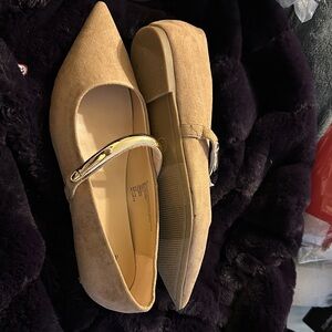 a new day Tan Women's Flats with Gold Accent